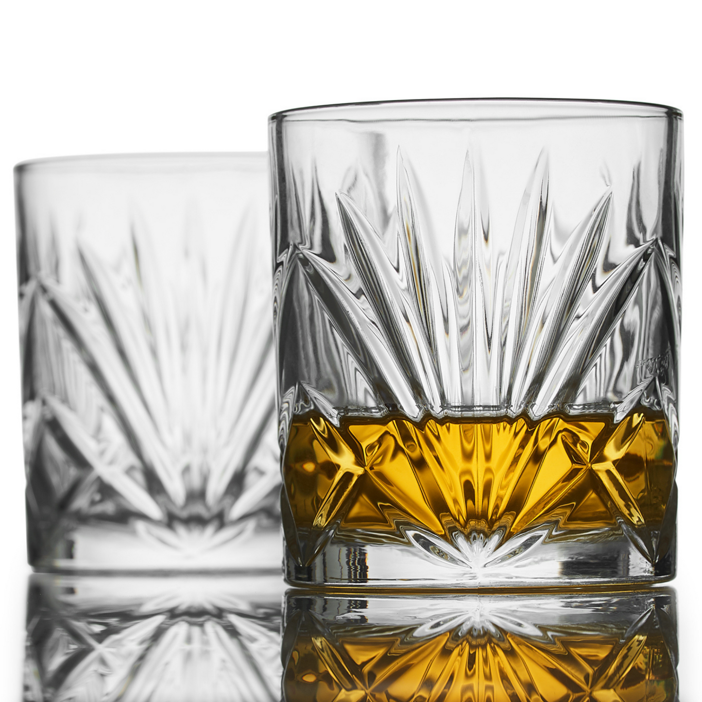 Whiskey Chilling Stones Gift Set w/2 Palm Crystal Glasses
