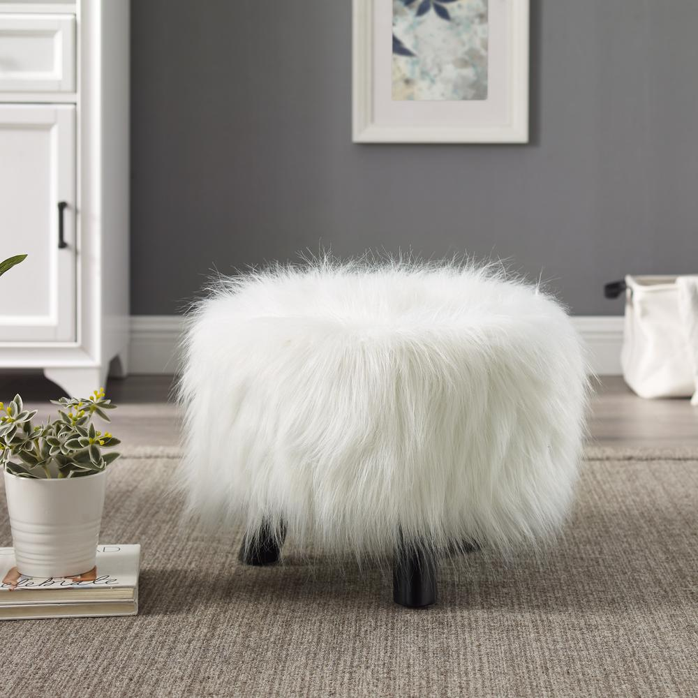 Faux Fur Stool