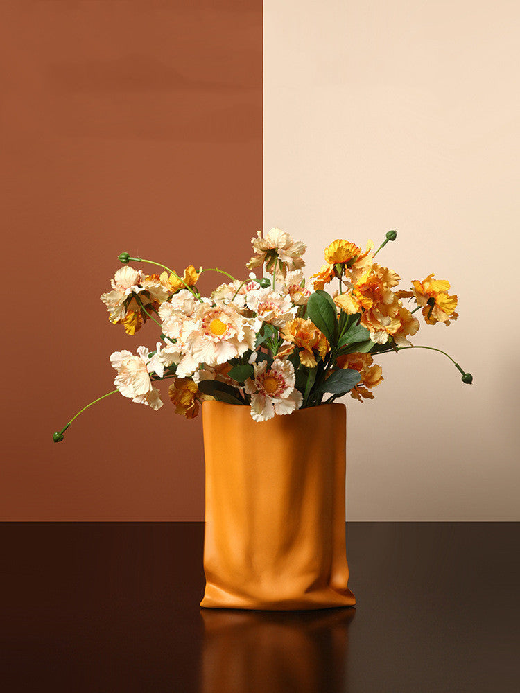 Dried Botanicals in Silver Ceramic Vase