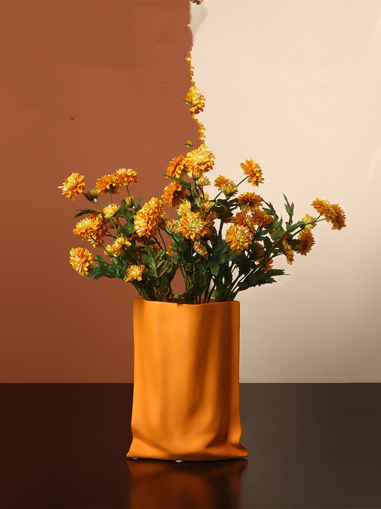 Dried Botanicals in Silver Ceramic Vase