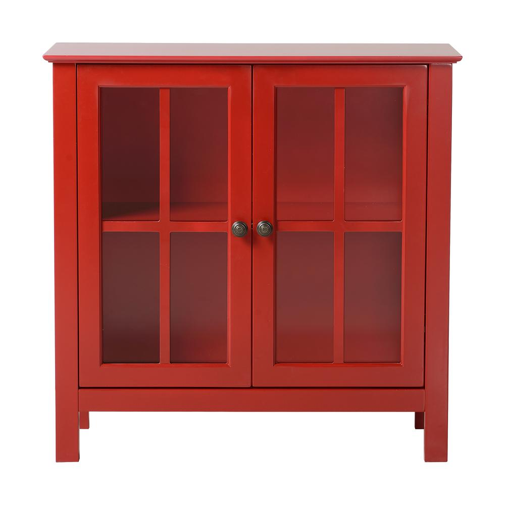 Red Accent Cabinet