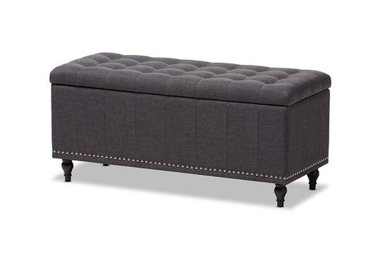 Classic Fabric Upholstered Button-Tufting Storage Ottoman Bench