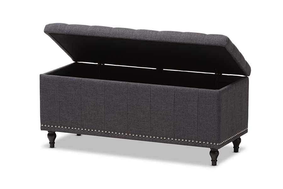 Classic Fabric Upholstered Button-Tufting Storage Ottoman Bench