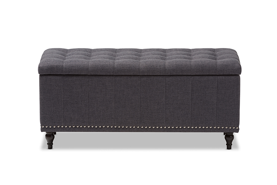 Classic Fabric Upholstered Button-Tufting Storage Ottoman Bench