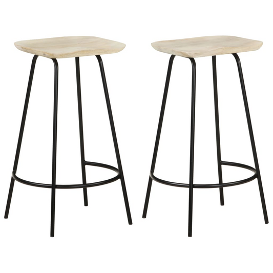 Bar Stools Solid Mango Wood (Set of 2)