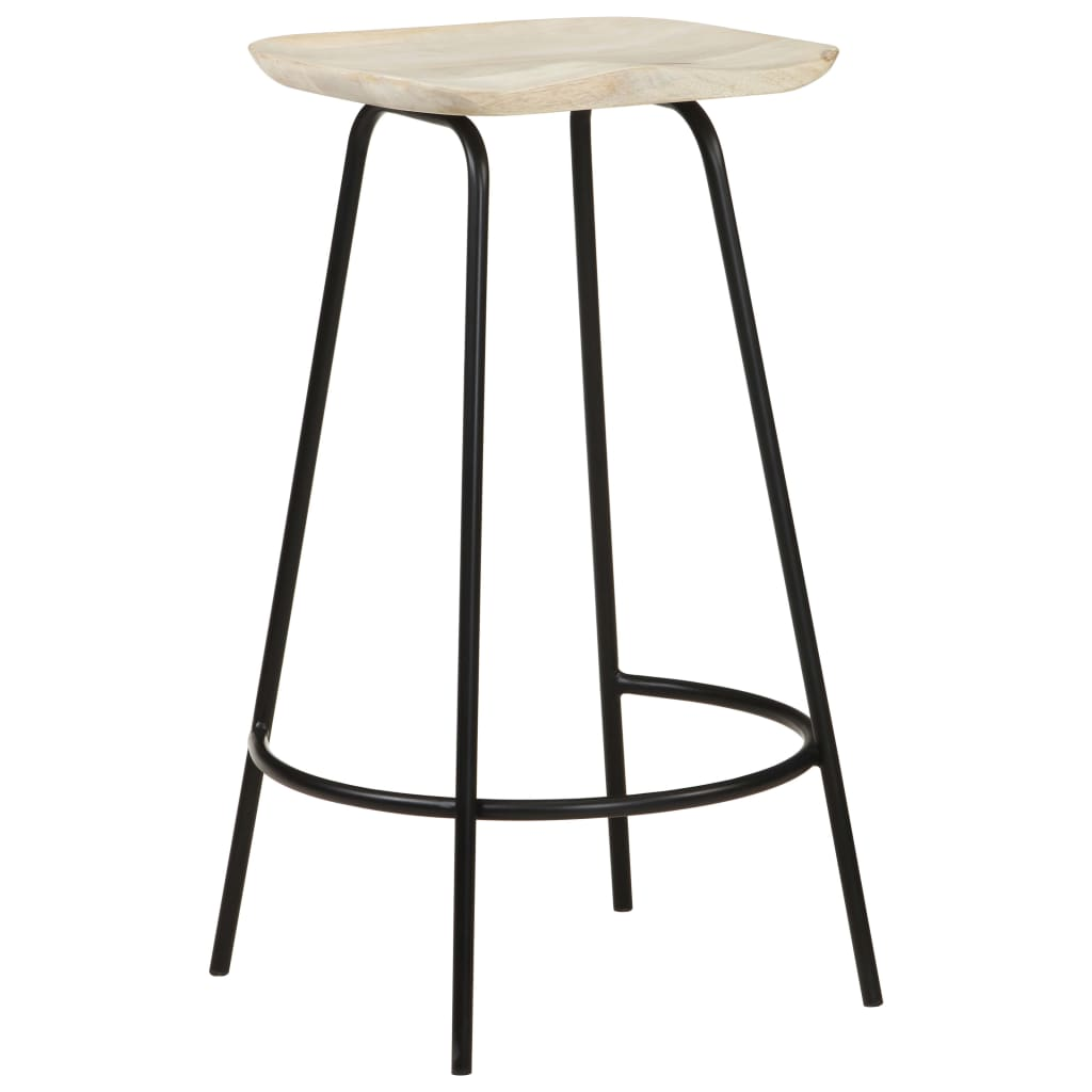 Bar Stools Solid Mango Wood (Set of 2)