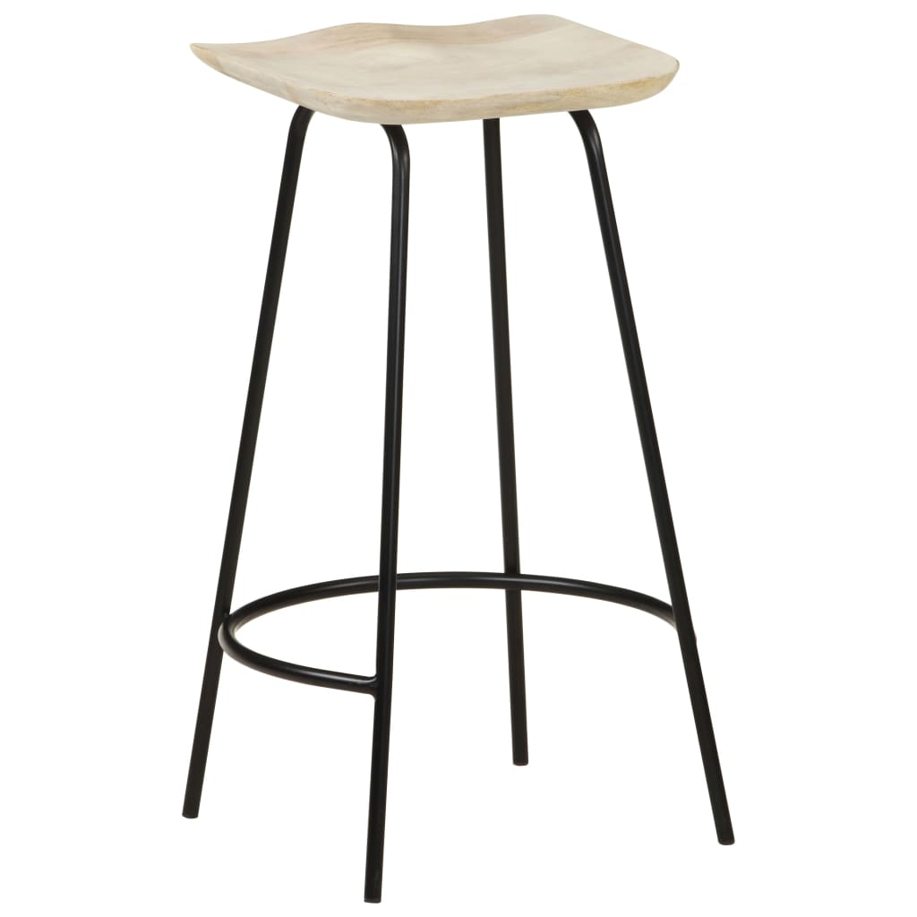 Bar Stools Solid Mango Wood (Set of 2)