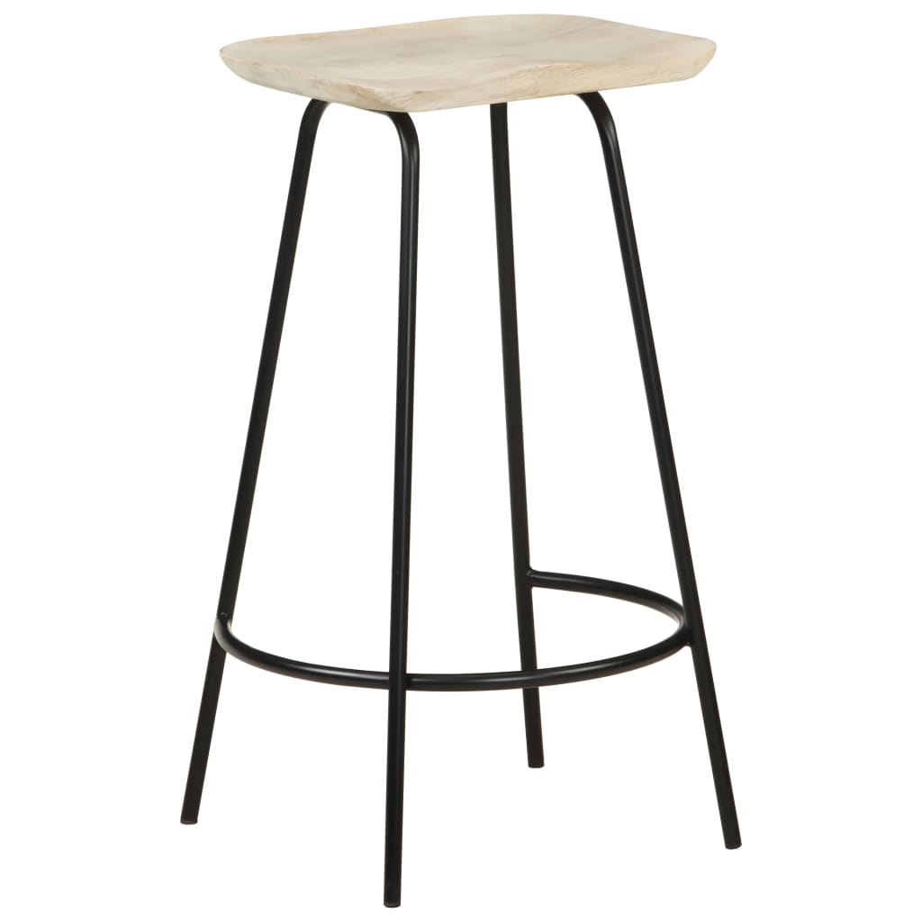 Bar Stools Solid Mango Wood (Set of 2)