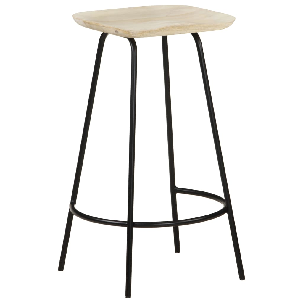 Bar Stools Solid Mango Wood (Set of 2)