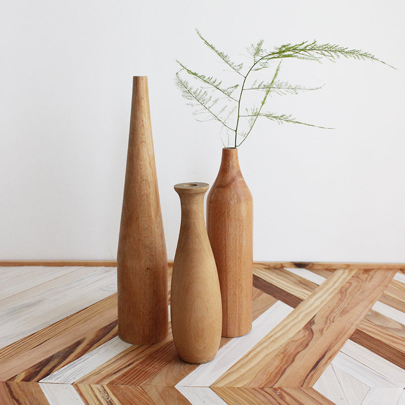 Solid Wood Dry Flower Vases