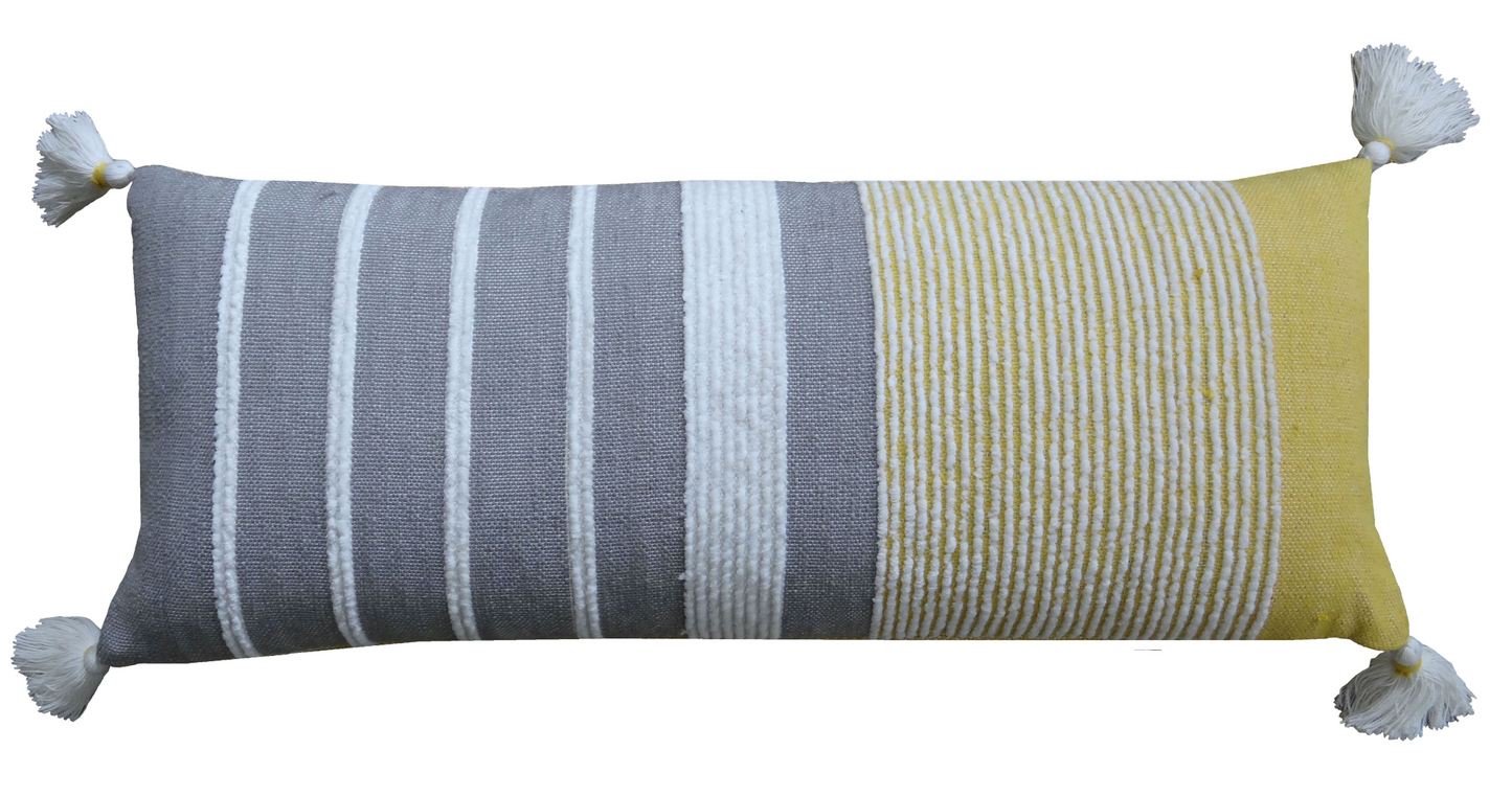 Decorative Long Handloom Stripe Throw Pillow