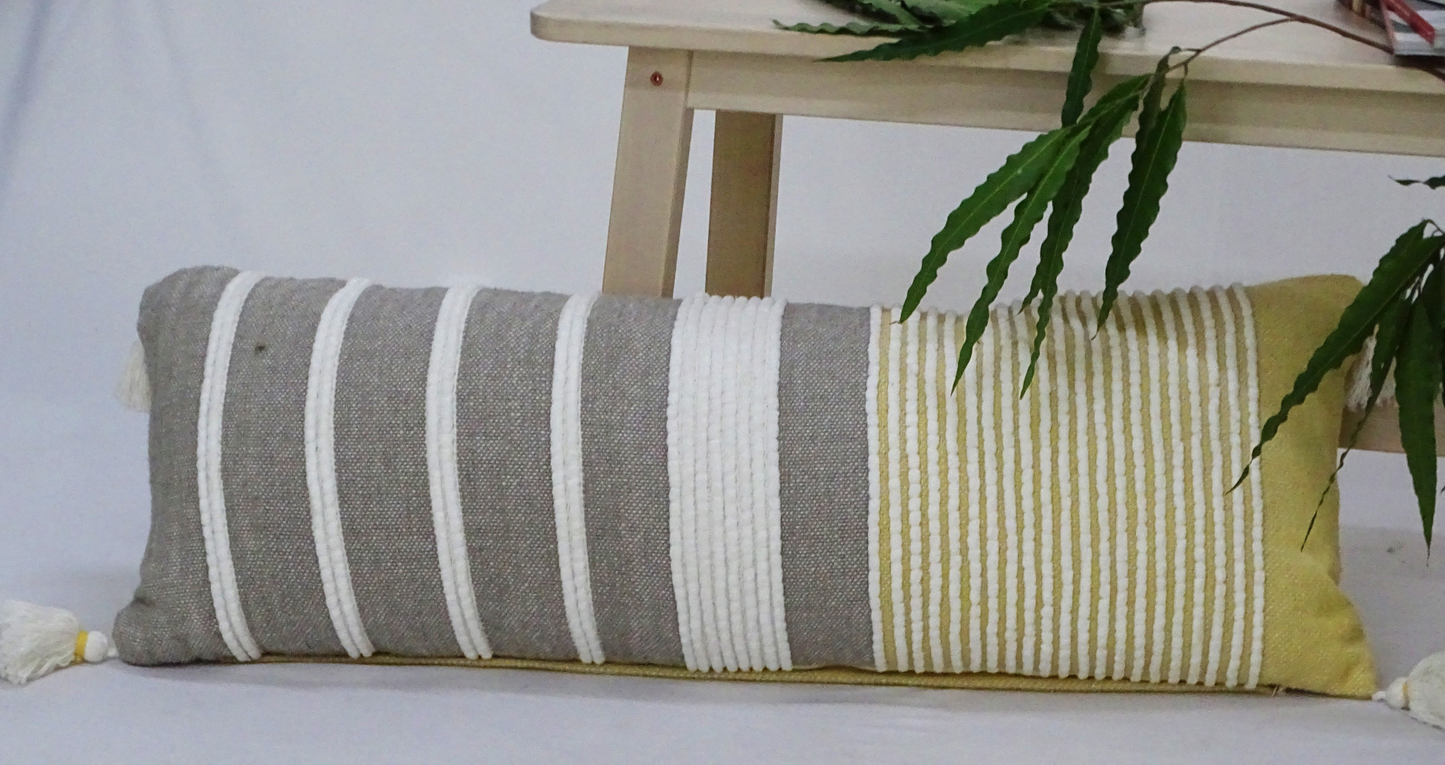 Decorative Long Handloom Stripe Throw Pillow