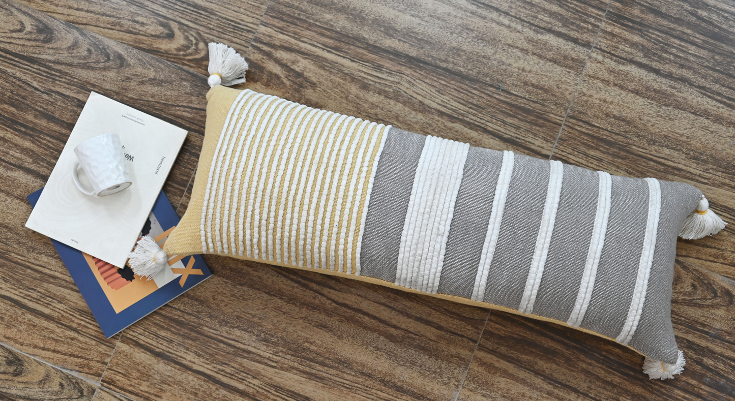 Decorative Long Handloom Stripe Throw Pillow