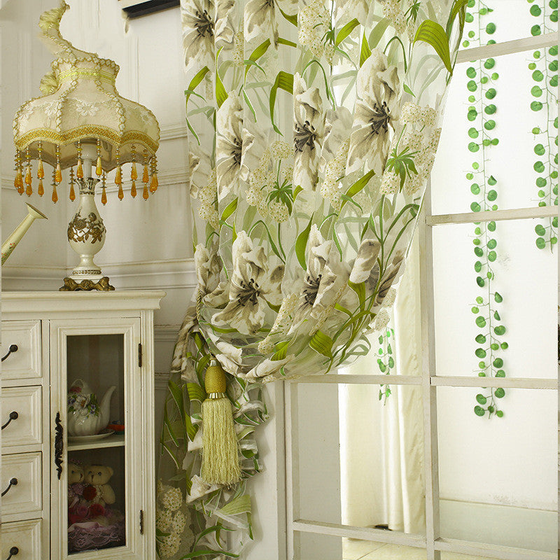 Floral Translucent Curtain (1 panel)