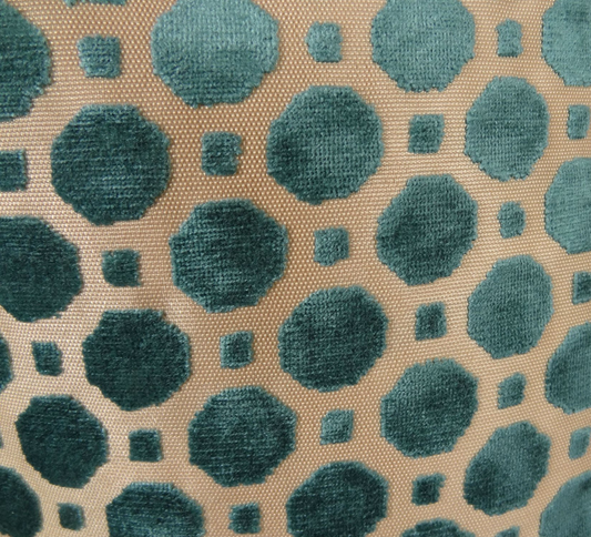 Velvet Aquamarine Turquoise and Taupe Handmade Pillow