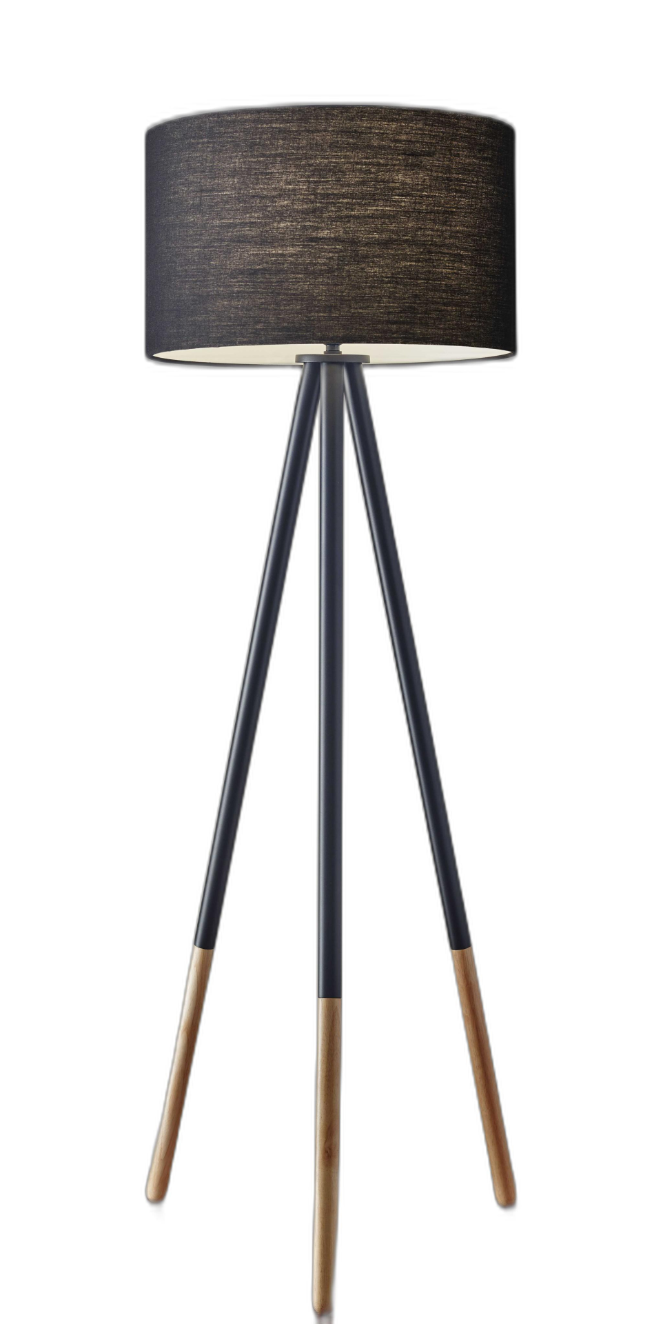 Tripod Floor Lamp  w/Black Drum Shade