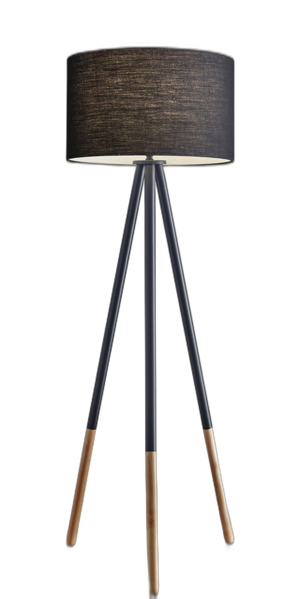 Tripod Floor Lamp  w/Black Drum Shade