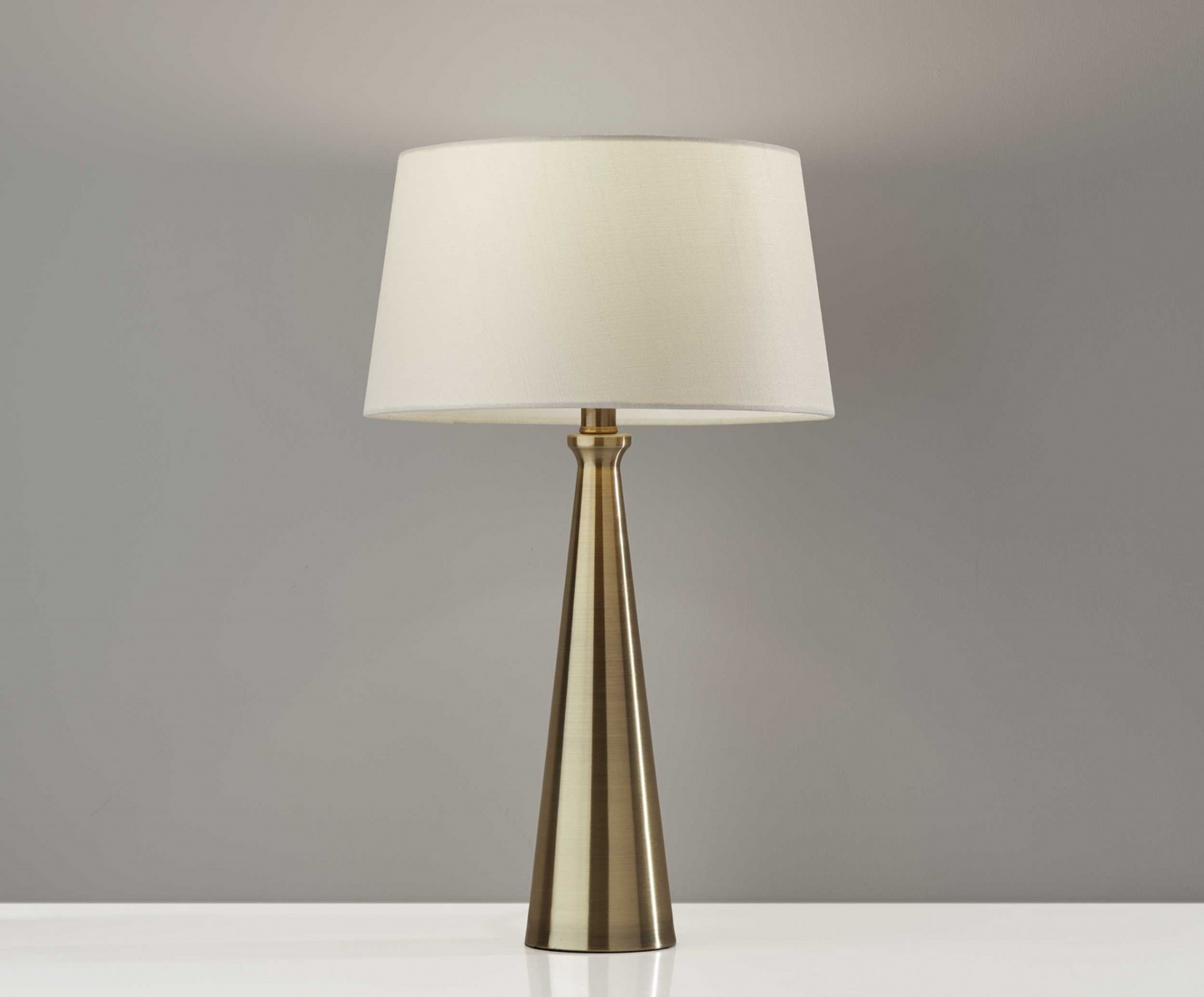 Contemporary Tapered Brass Metal Table Lamps (Set of 2)