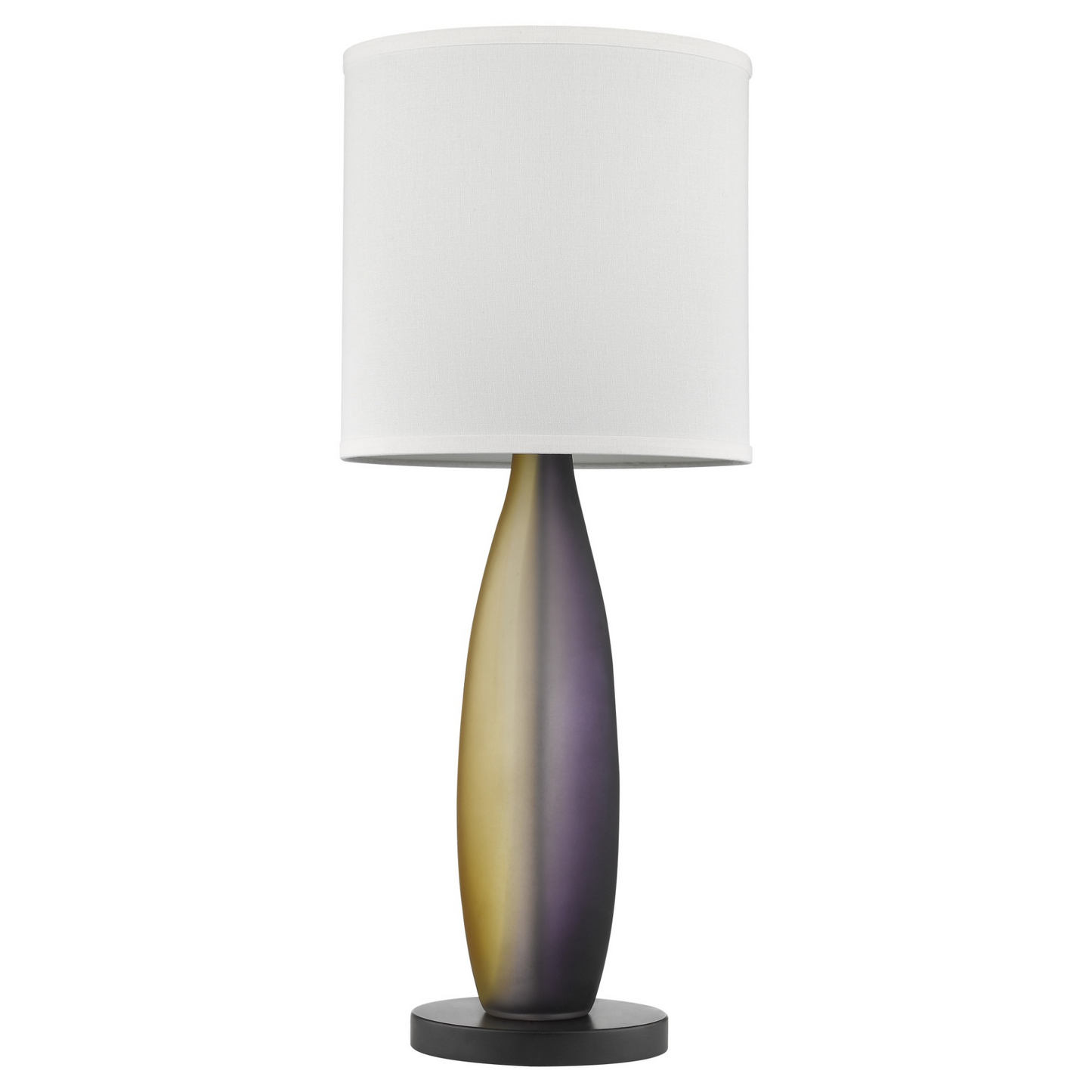 Ebony Lacquer Solid Wood Standard Table Lamp w/White Shade