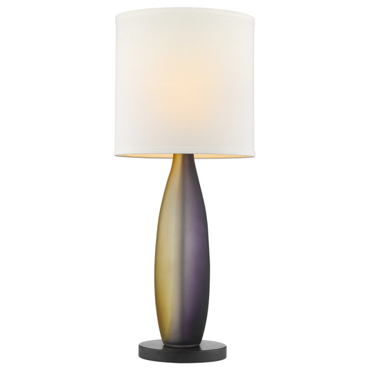 Ebony Lacquer Solid Wood Standard Table Lamp w/White Shade