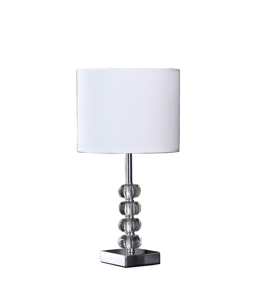 Modern Crystal Quatro Orb and Silver Metal Table Lamp