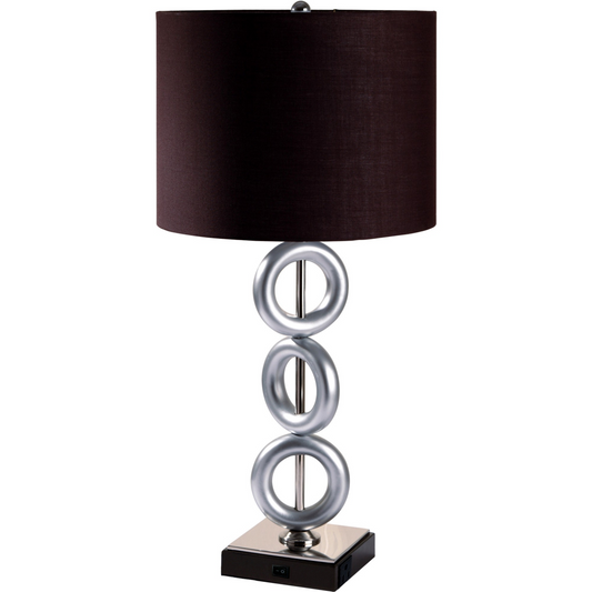 Geometric Table Lamp w/Classic Drum Shade (1 Lamp)