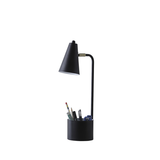 20” Compact Black Student Metal Desk Lamp