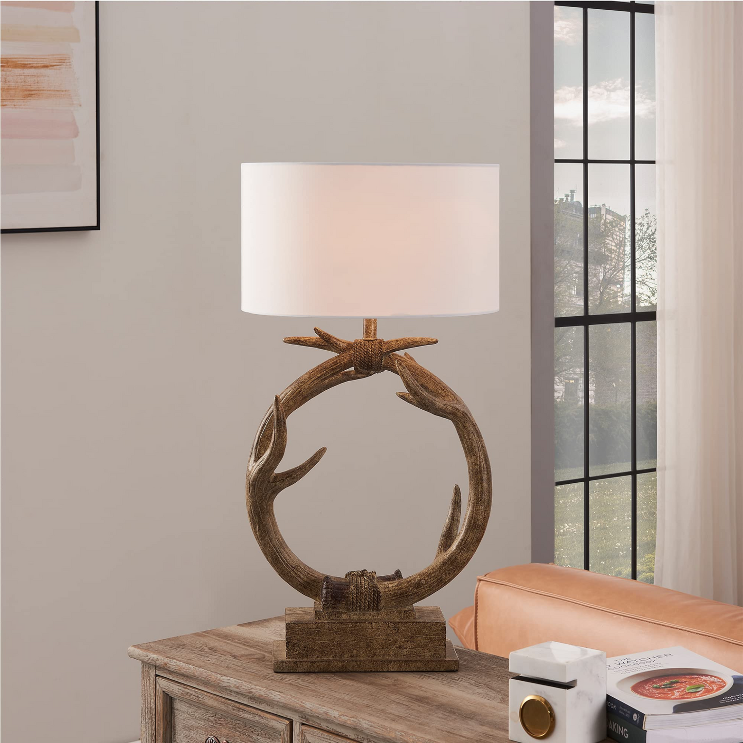 Faux Antlers Table Lamp