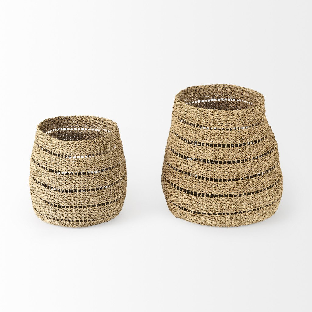 Woven Wicker Storage Baskets -Set of 2