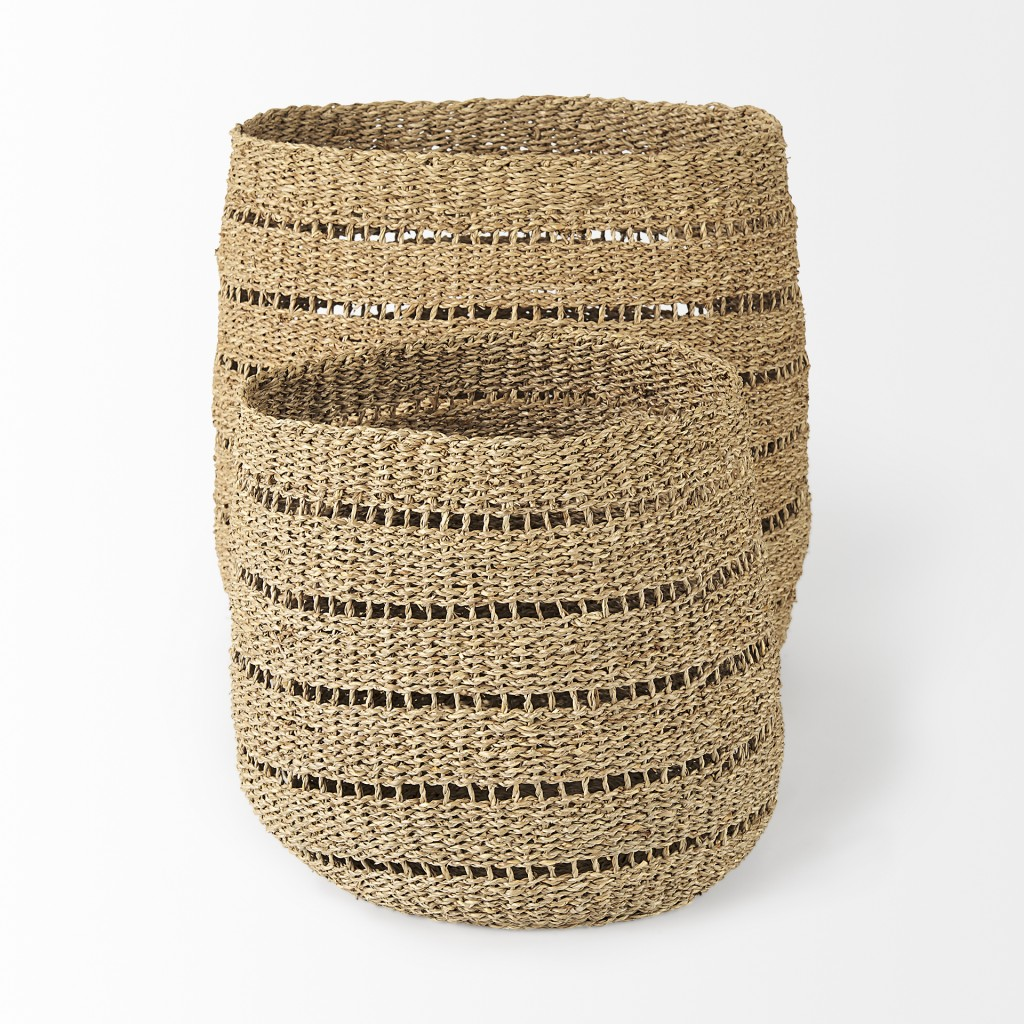 Woven Wicker Storage Baskets -Set of 2