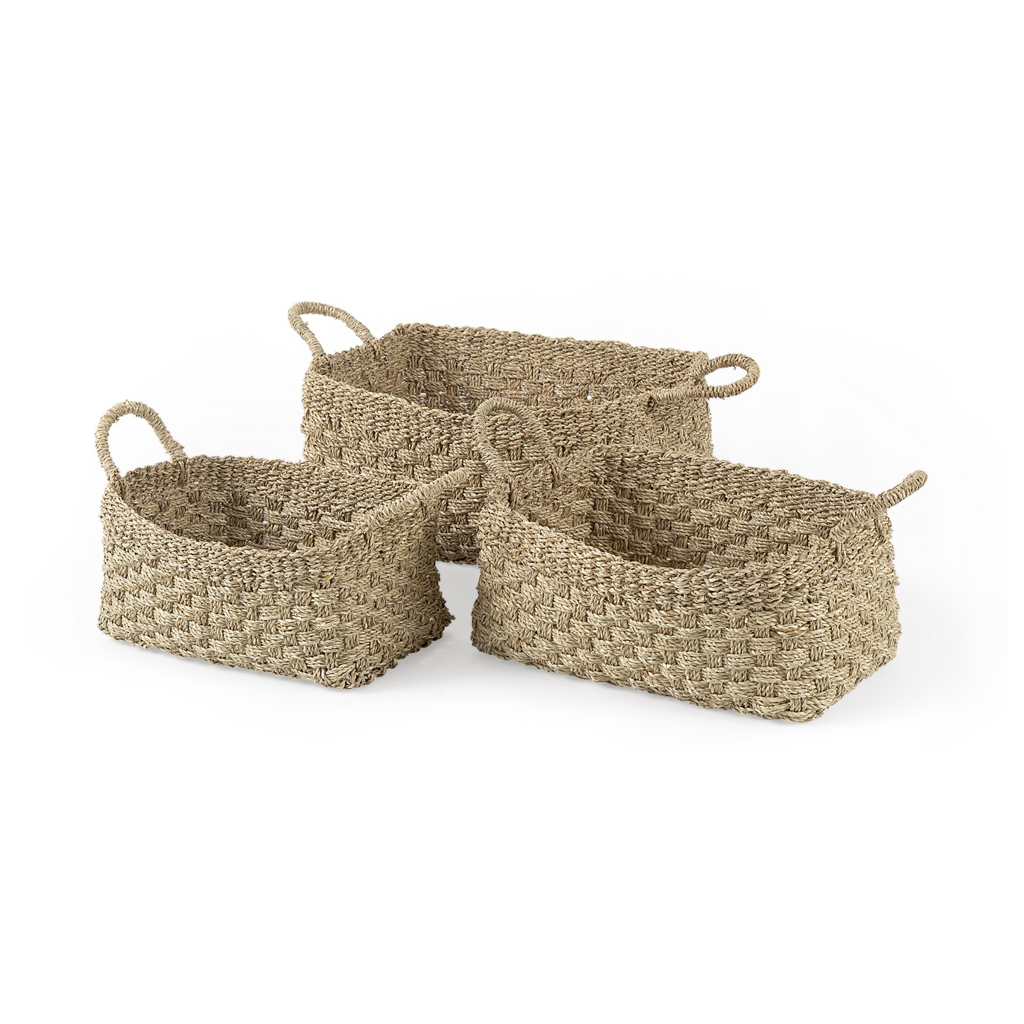 Weaved Wicker Storage Baskets (Set of 3)