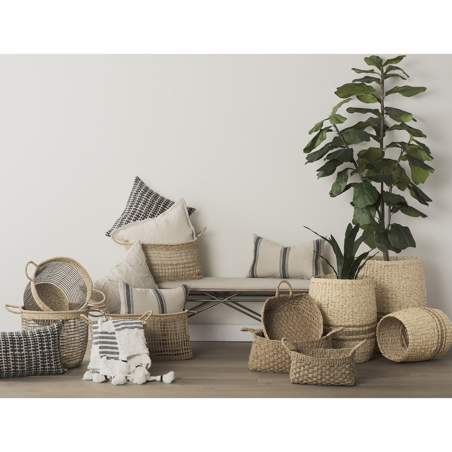 Weaved Wicker Storage Baskets (Set of 3)