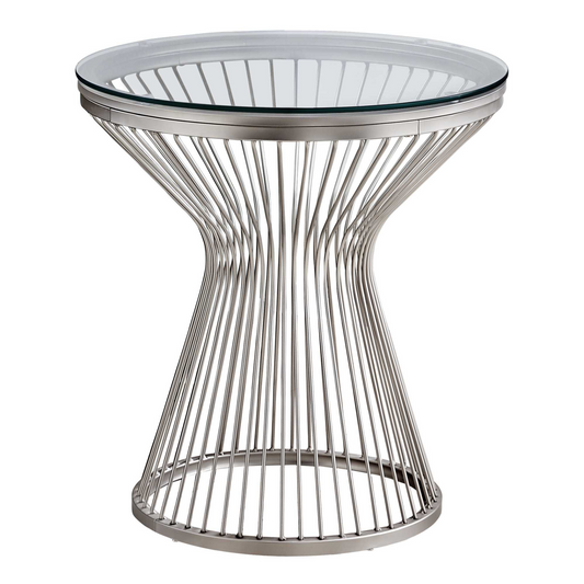 Stainless Steel w/Tempered Glass Accent Table