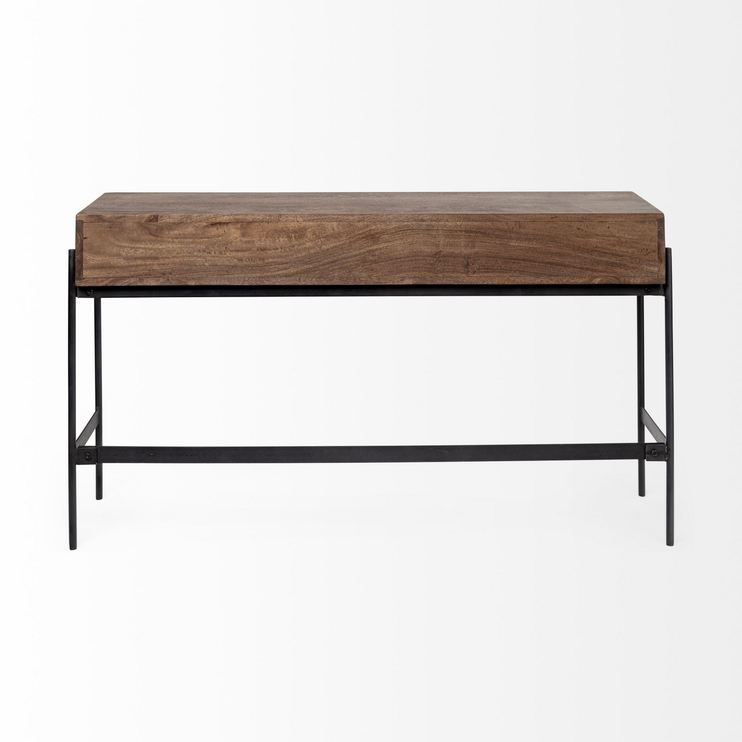 Rectangular Mango Wood Finish Console Table With 4 Drawers