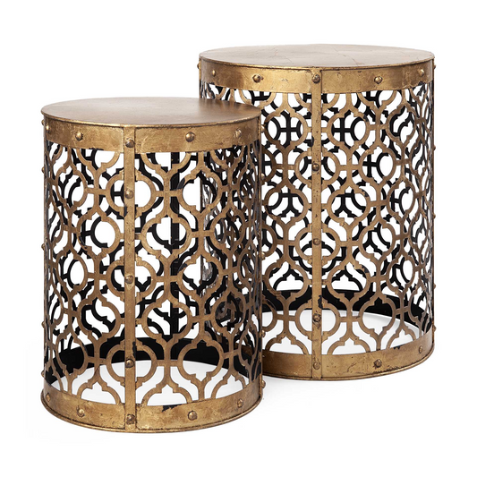 Cylindrical Metal Accent Tables (Set of 2)