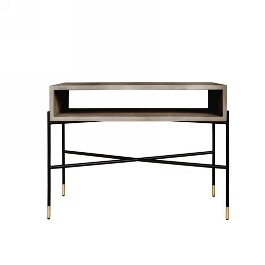 Industrial Concrete and Metal Console Table