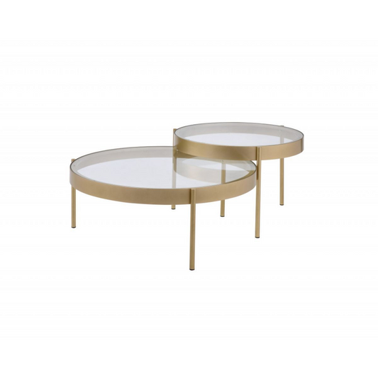 Clear Glass Round Nested Coffee Tables