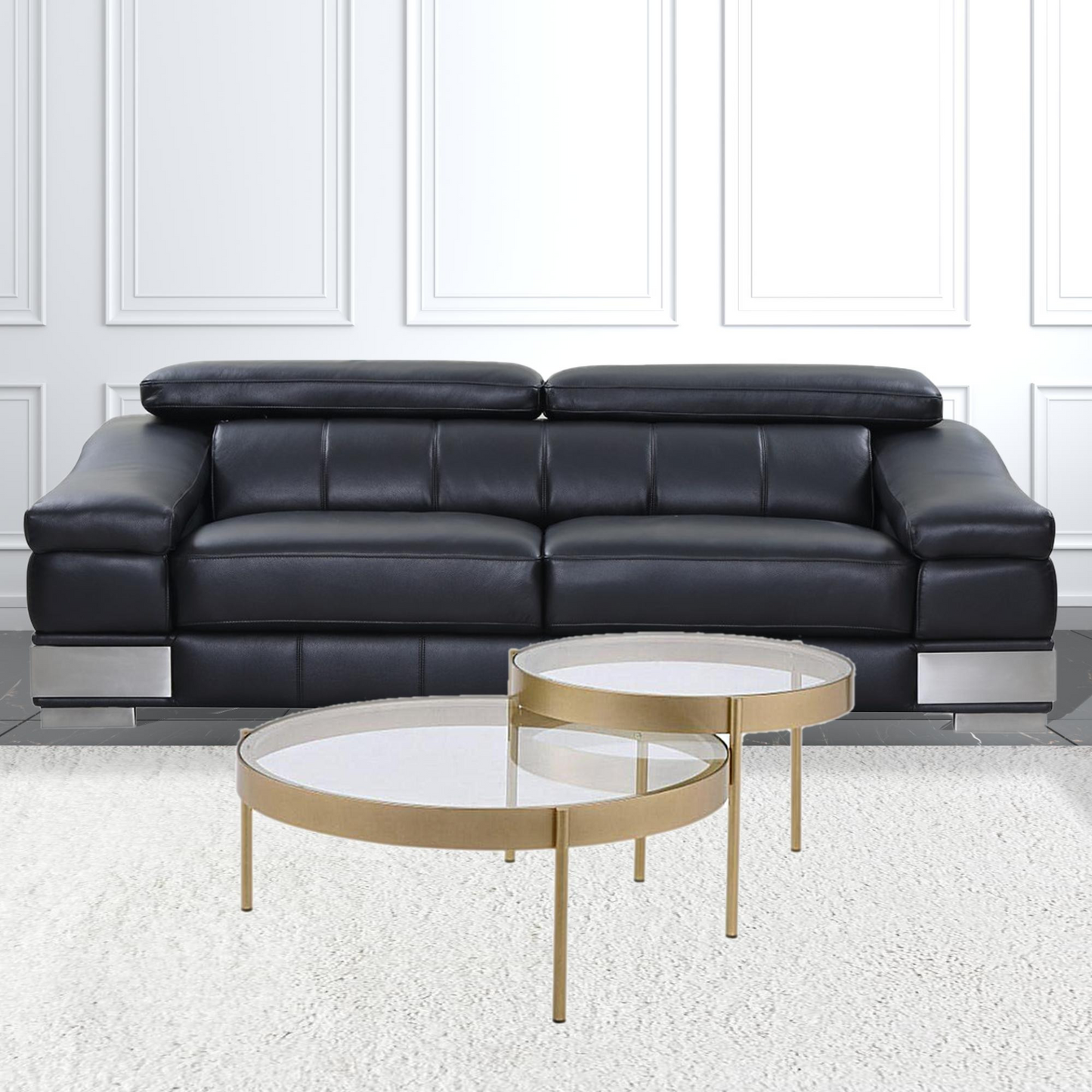 Clear Glass Round Nested Coffee Tables