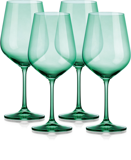 Translucent Pale Green Large Wine Glasses (Set of 4)