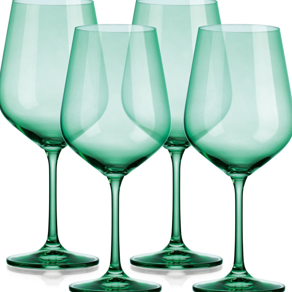 Translucent Pale Green Large Wine Glasses (Set of 4)