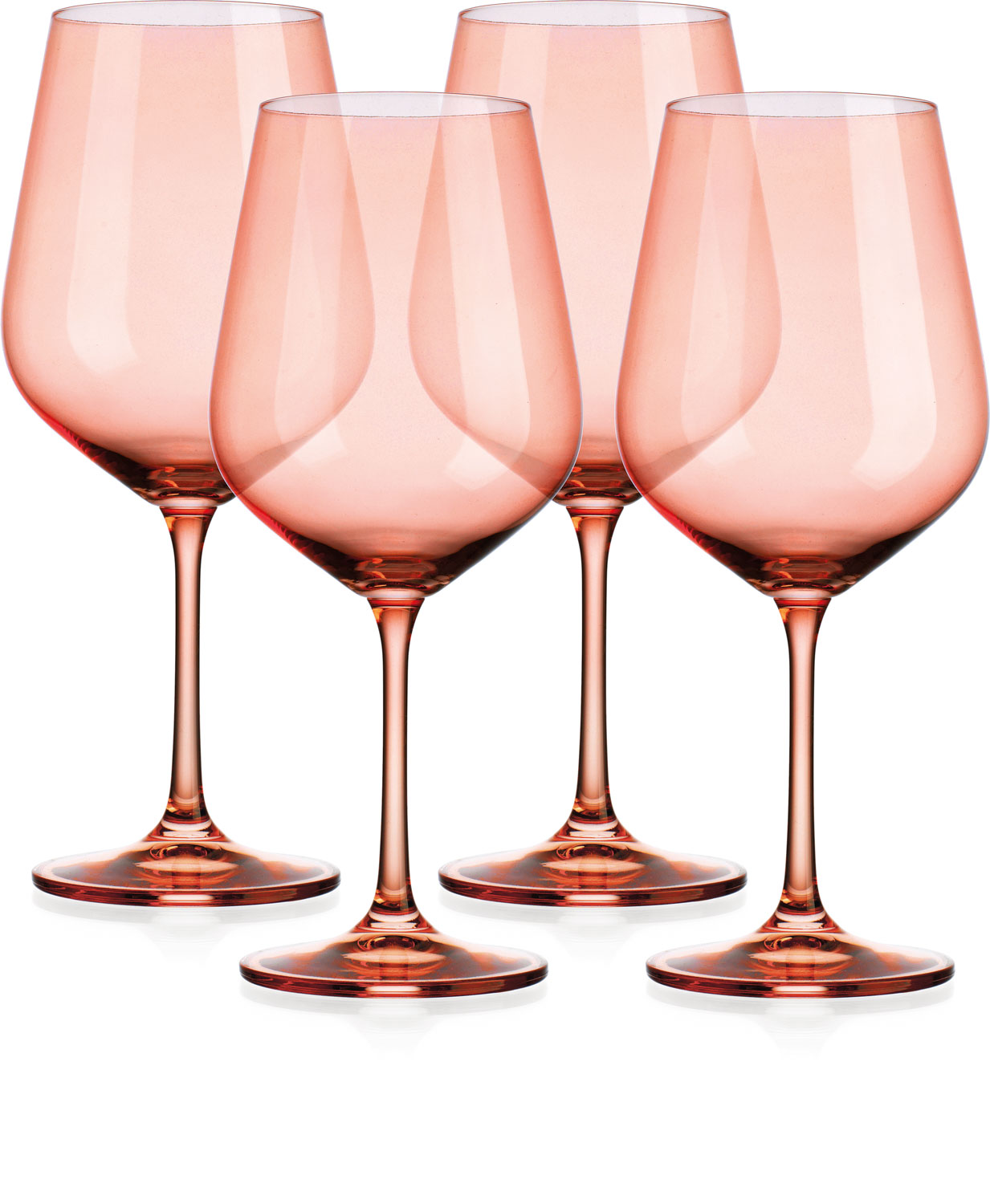 Translucent Blush Coral Large Wine Glasses (Set of 4)