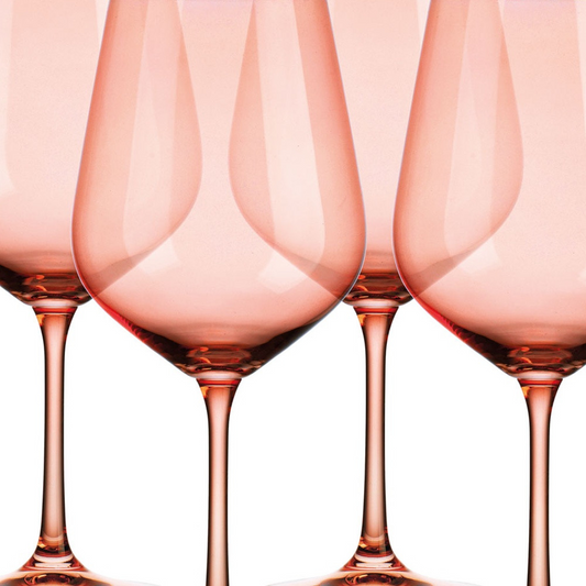 Translucent Blush Coral Large Wine Glasses (Set of 4)