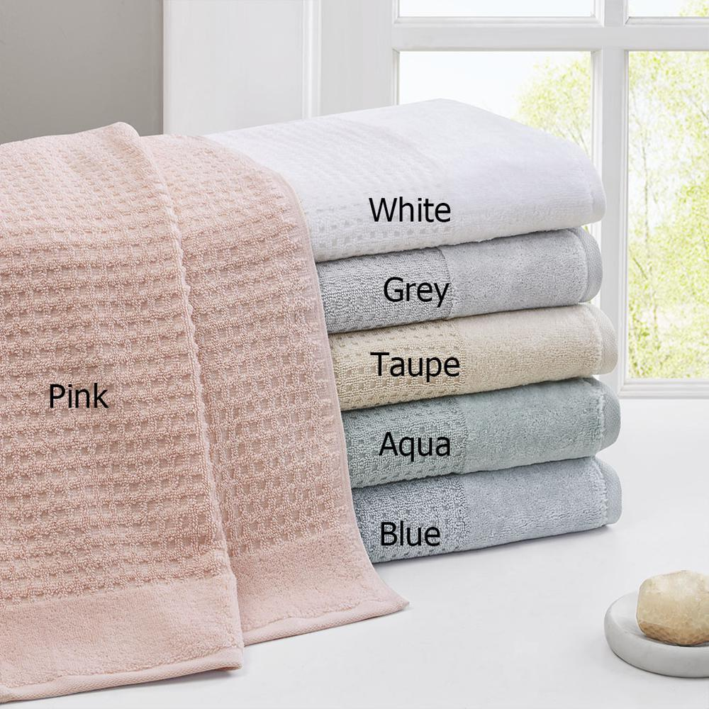 100% Cotton Waffle Jacquard Antimicrobial Bath Towel -6 Piece Set