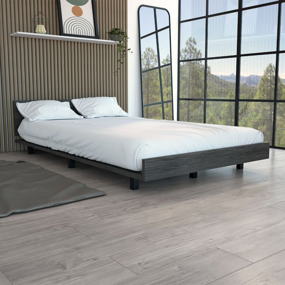 Twin Bed Base Cervants, Frame, Smokey Oak Finish