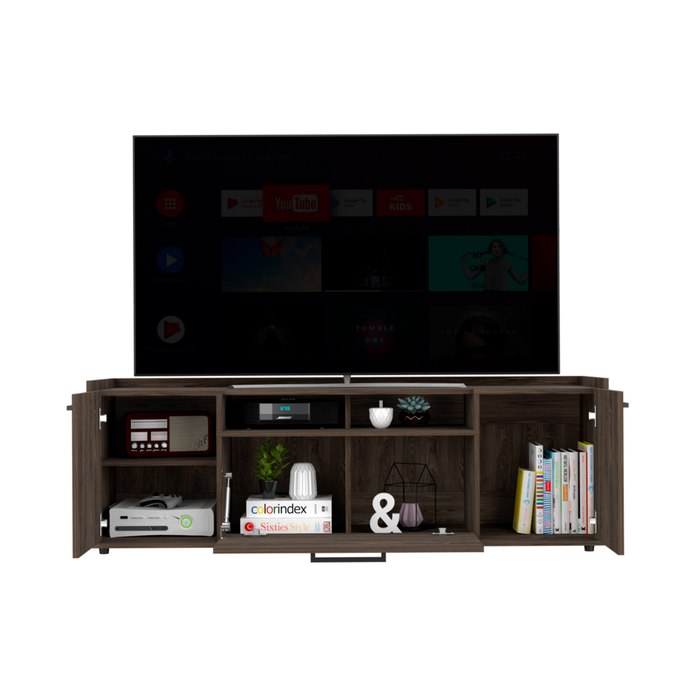 Dext Tv Stand for TV´s up 55" Dext, One Cabinet, Double Door, Dark Walnut Finish