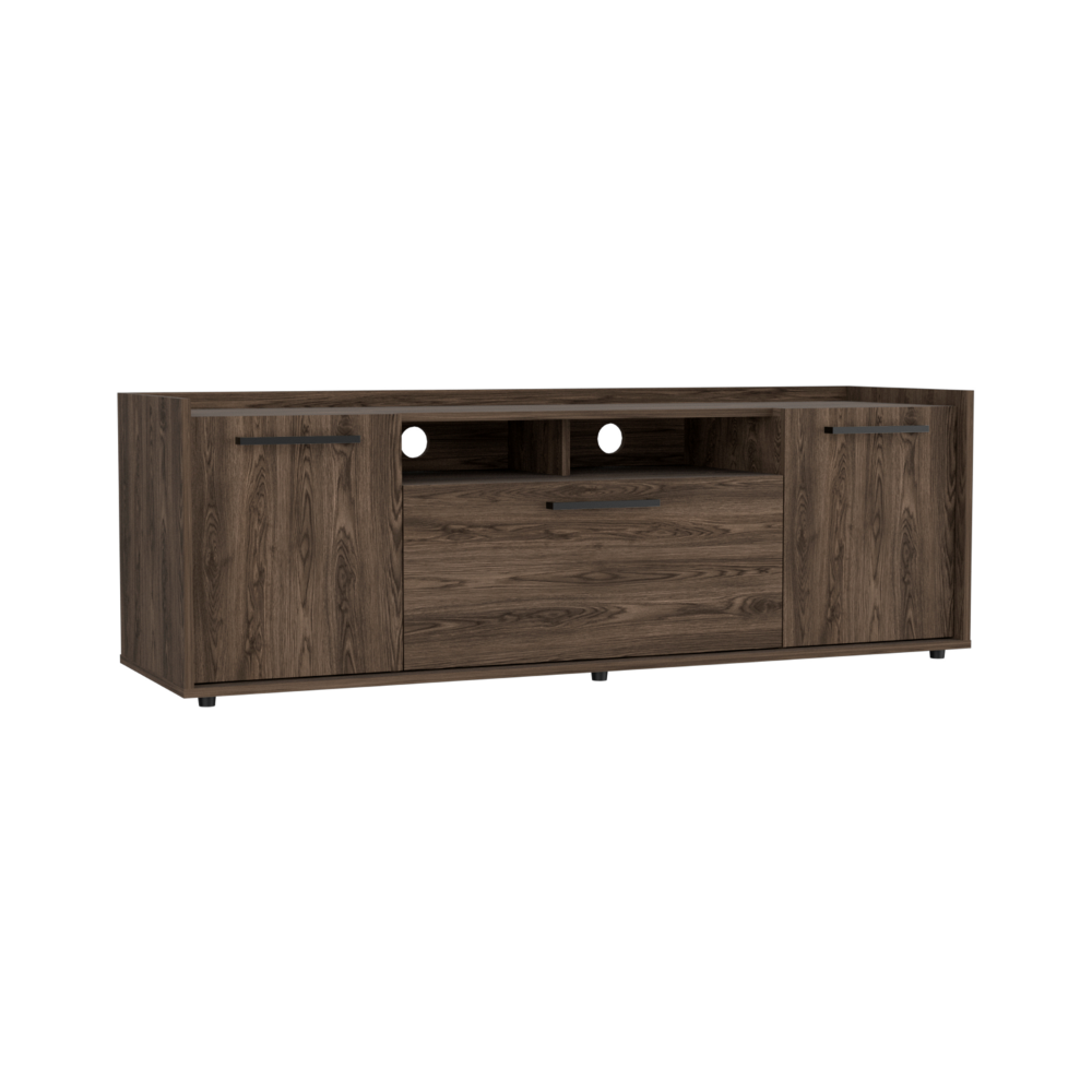 Dext Tv Stand for TV´s up 55" Dext, One Cabinet, Double Door, Dark Walnut Finish