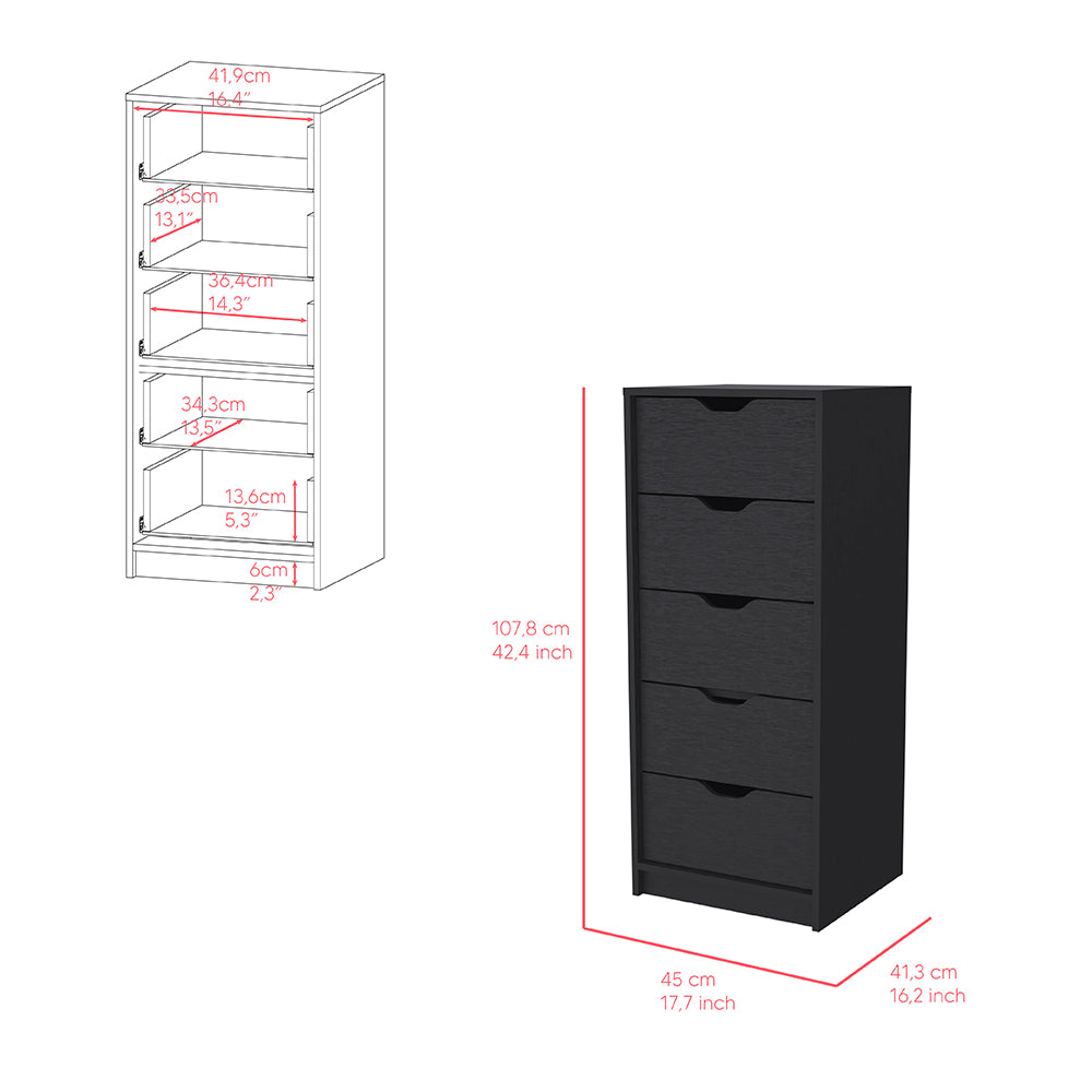 Kamran Five Drawers Narrow Dresser