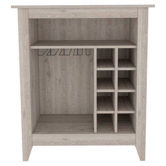 Castle Bar Cabinet w/One Open Shelf & Six Wine Cubbies