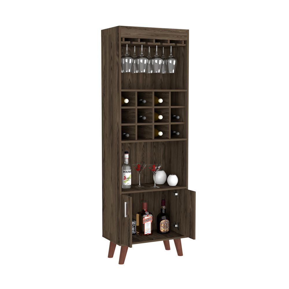 Bull Bar Cabinet, Twelve Wine Cubbies & Rack