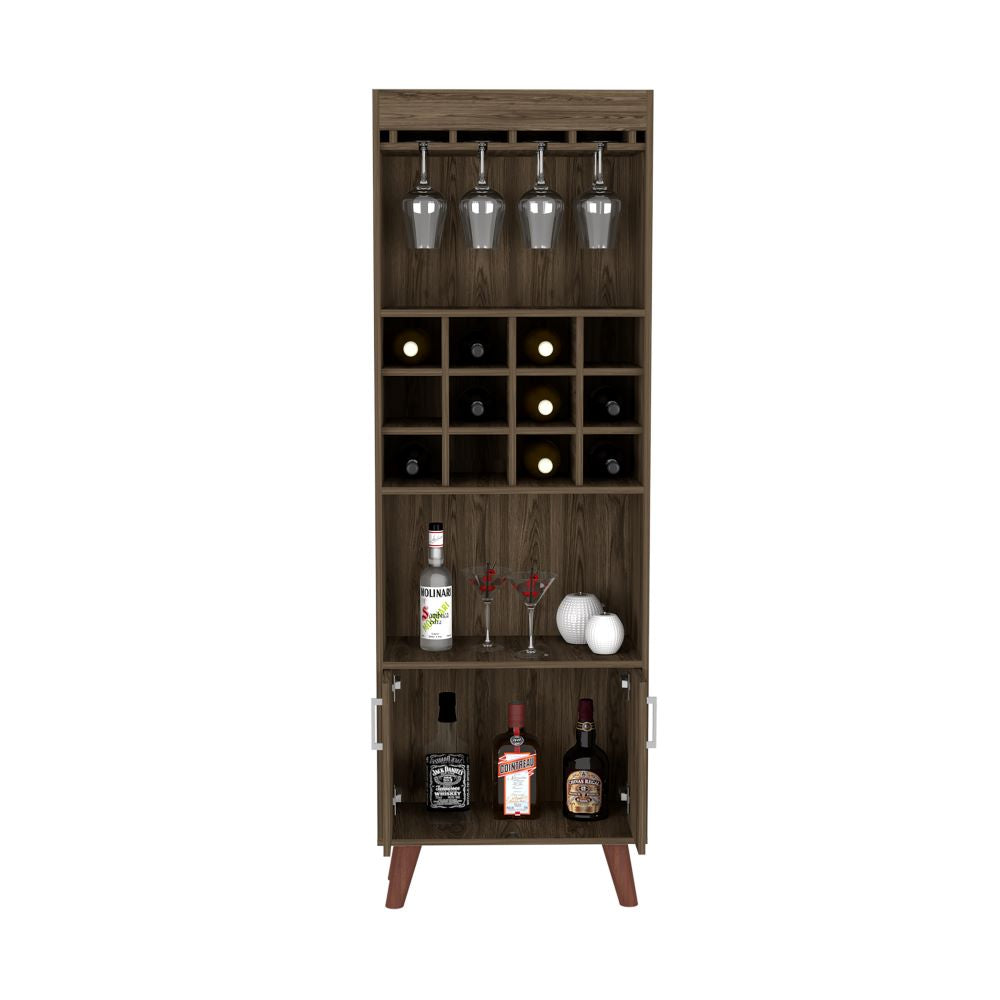 Bull Bar Cabinet, Twelve Wine Cubbies & Rack